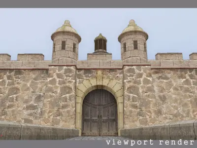 Stone Fort Constructor Low-poly 3D model