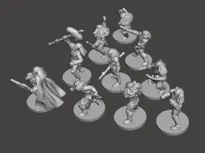 6MM SCALE PREDATORS SET MINIATURE MODELS FOR SCIFI FANTASY GAMES 3D print model