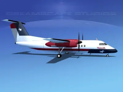 Dehaviland DHC-8 100 Texair 3D model