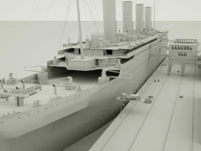 RMS titanic and port movie scene 3D model