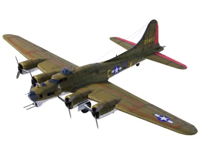 Boeing B-17 Flying Fortress Low-poly 3D model