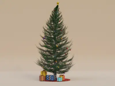 Christmas Tree and Gifts Free 3D model