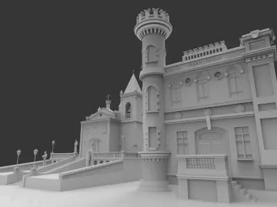 Church exterrior HIGH DETAIL 3D model