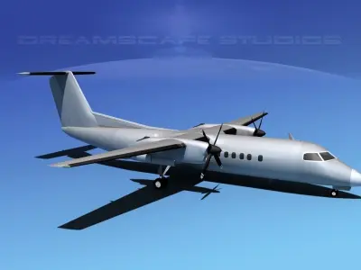 DeHavilland DHC-8-Q300 Bare Metal 3D model