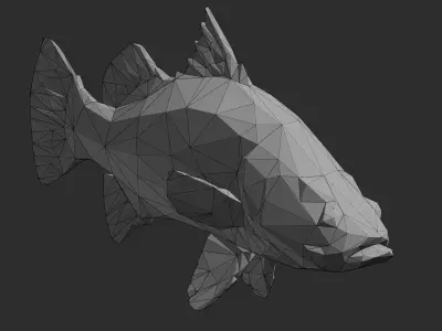 Low Poly Barramundi Low-poly 3D model