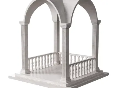 Marble Arch Pavilion With Columns And Baluster 3D model