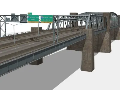 Robert F Kennedy Bridge 2 Low-poly 3D model