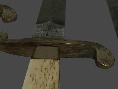 Army dagger of the time of King Nicholas the Second Low-poly 3D model