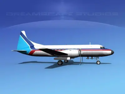 Convair CV-340 Corporate 4 3D model