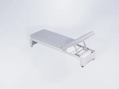 Low Poly Garden Sun Lounger - Stylized Static Model 3D model