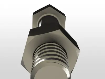 Bolt and nut 3D model
