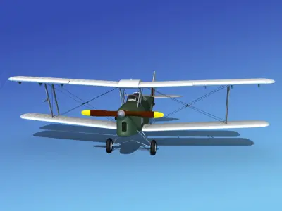 Dehavilland DH82 Tiger Moth V10 3D model