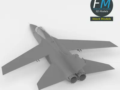 Fighter jet aircraft base mesh 3D model