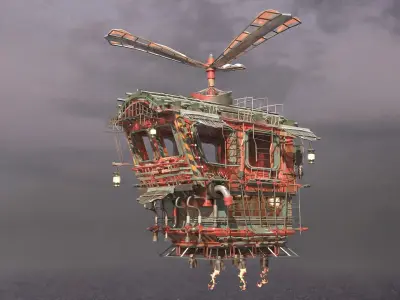 Junk Aircraft Plane Low-poly 3D model