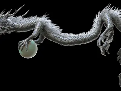 Realistic OrientalDragon 3DRigged 3D model