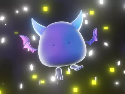 Cartoon Bat - Fully Rigged Low-poly 3D model