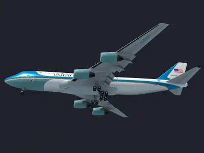 Air Force One Landing Scene 3D model