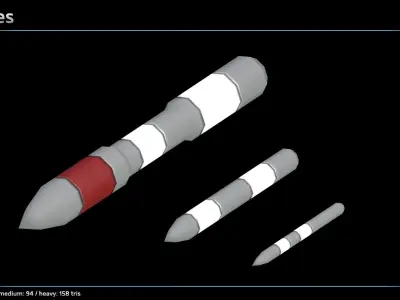 Missile Turret Low-poly 3D model