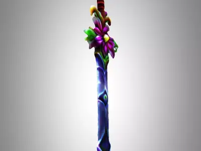 Girly Flower Sword Low-poly 3D model