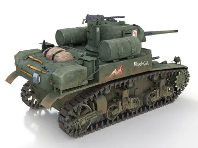 M3A1 Light Tank Stuart - Blood and Guts 3D model