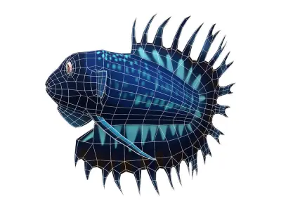 Siamese Fighting fish animated Low-poly 3D model