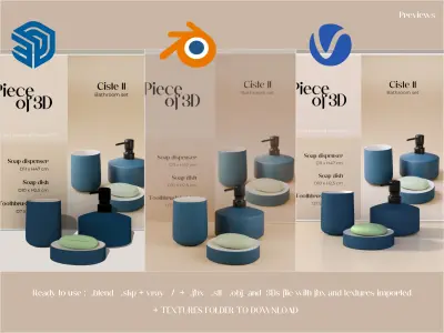 CISTE II - Bathroom set - ALINEA - 3 pieces Free 3D model