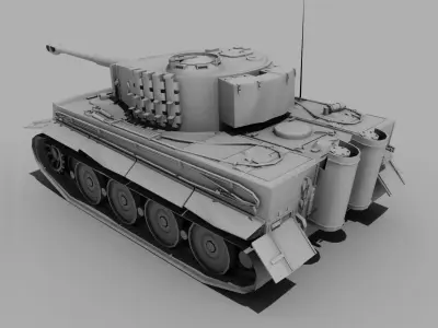 Tiger I Tank Sdkfz 181 - Panzerkampfwagen VI Tiger Ausf E Low-poly 3D model