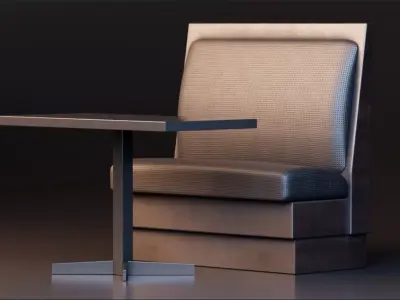 Modern Restaurant Chair with Table Free low-poly 3D model