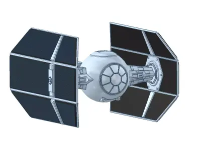 Starwars TIE Advanced x1 scale 1 in 87 3D print model