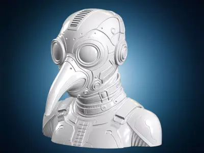 Cyber Plague Doctor Mask 3D Printable Model 3D print model