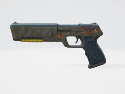 futurist ornate pistol 3D model