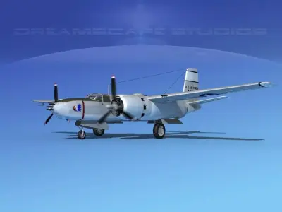 Douglas B-26B Invader V04 USAF 3D model