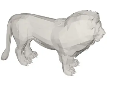 Lion Wild animal Low-poly 3D model