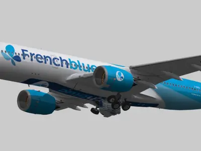 Airbus A350-900 XWB FrenchBlue airline livery Low-poly 3D model