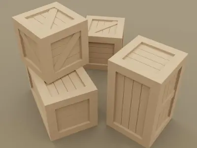 4 wooden crates 1-35 scale for military diorama 3D print model 3D print model