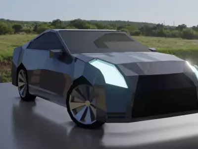 low poly nissan gtr Free 3D model