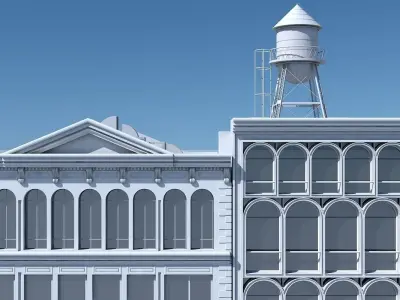 Commercial Building Facade 10 3D model