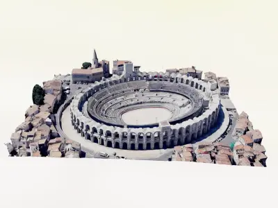 The Arles Amphitheatre - Arenes Arles Low-poly 3D model