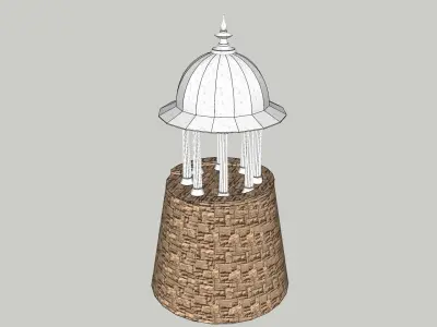 indian stone chatri 3D model