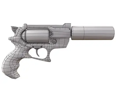 Revolver taser Low-poly 3D model