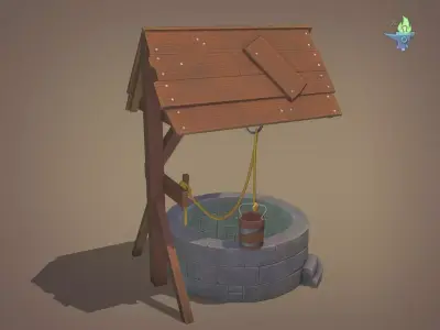 Wishing Well Low-poly 3D model