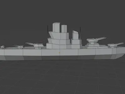 battle ship Low-poly 3D model