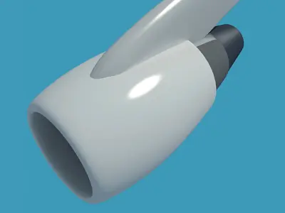 White Jet Engine 3D model