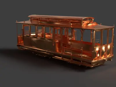 San Francisco Cable Low-poly 3D model