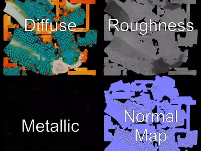 Vibrant Oceanic Creature model pack Low-poly 3D model