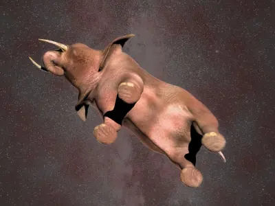 Elephant middle-poly 3D model