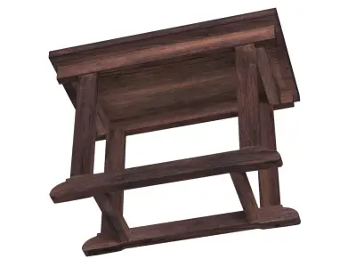 Zinc Top Console Table 3D model