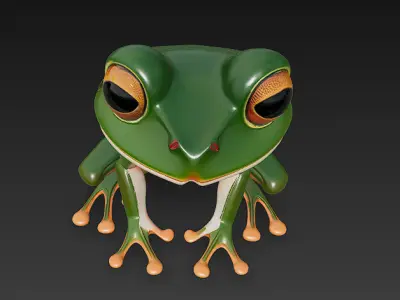 Frog Realistic 3D Model Basic - Low Poly Realistic Low-poly 3D model