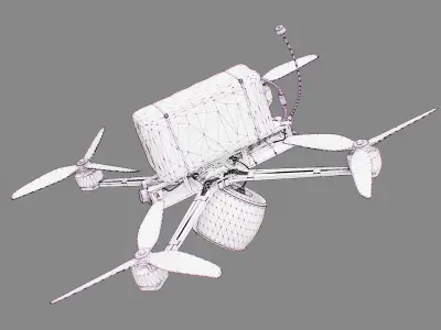 Combat FPV Drone  Kamikaze 7 Inches Low-poly 3D model