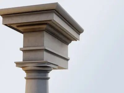 Tuscan column with pedestal and entablature Tuscan Order 3D model